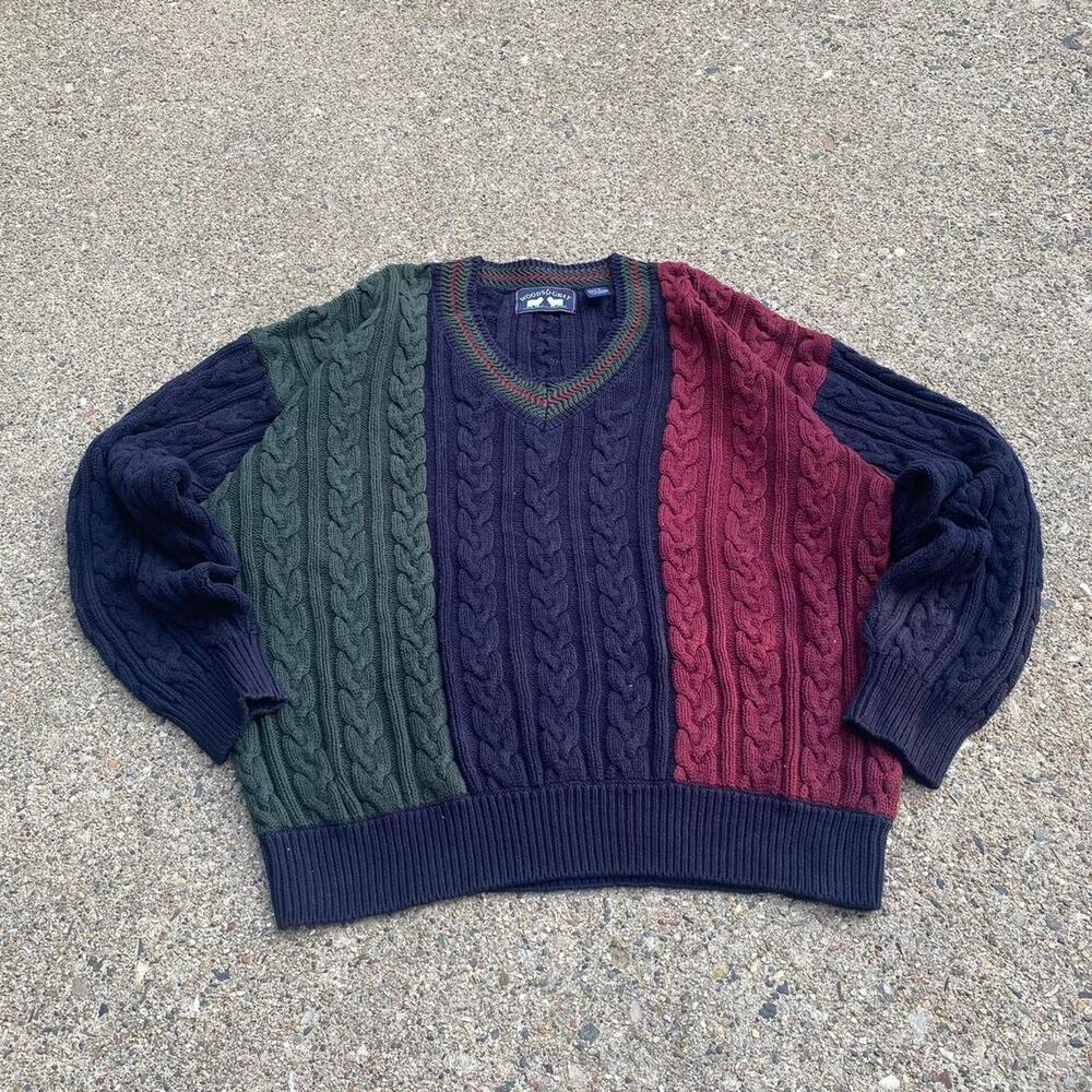90s Woods & Gray Vintage Men’s Cable Knit Sweater
